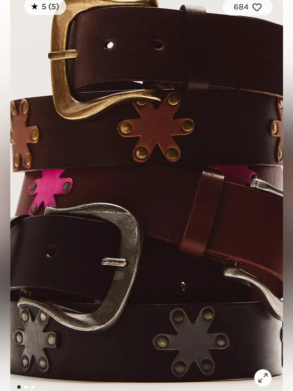 Free People Sonny Studded Belt. NWT. Bitter bark